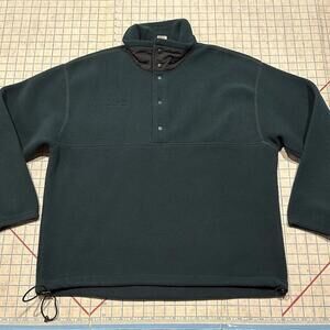 Vintage 90s Columbia Teal Green Snap Button Fleece Pullover Jacket USA Retro L